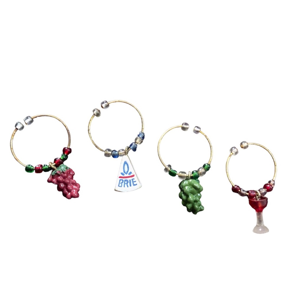 Wine lover wine glass charms, set of 4